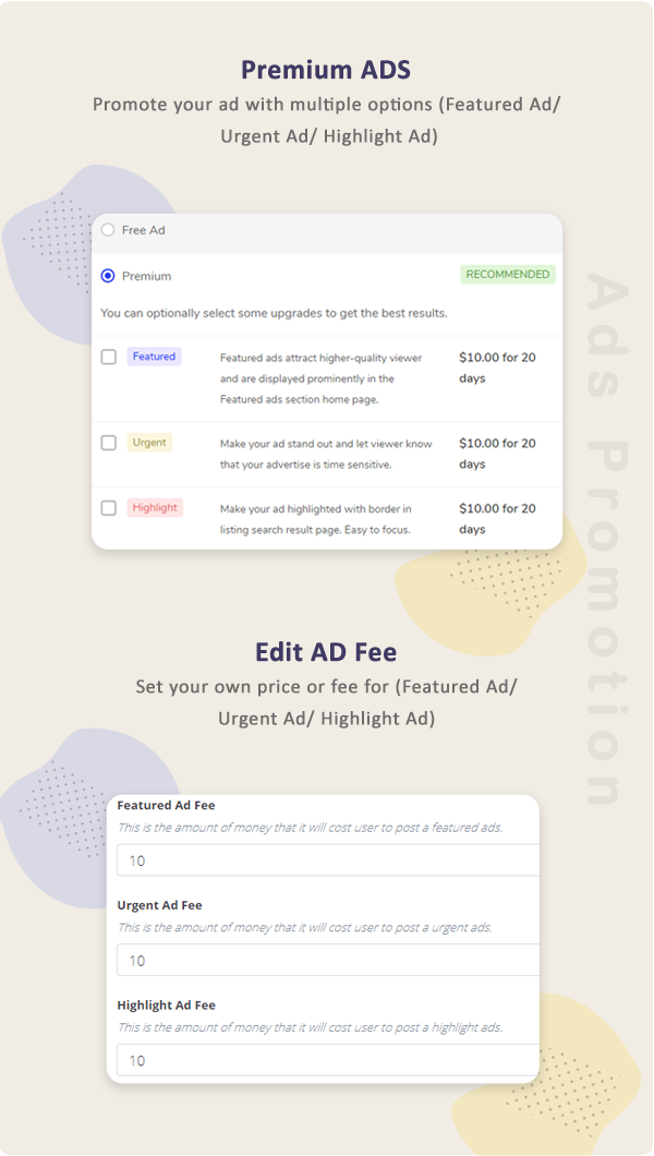 Quick Ad classified features